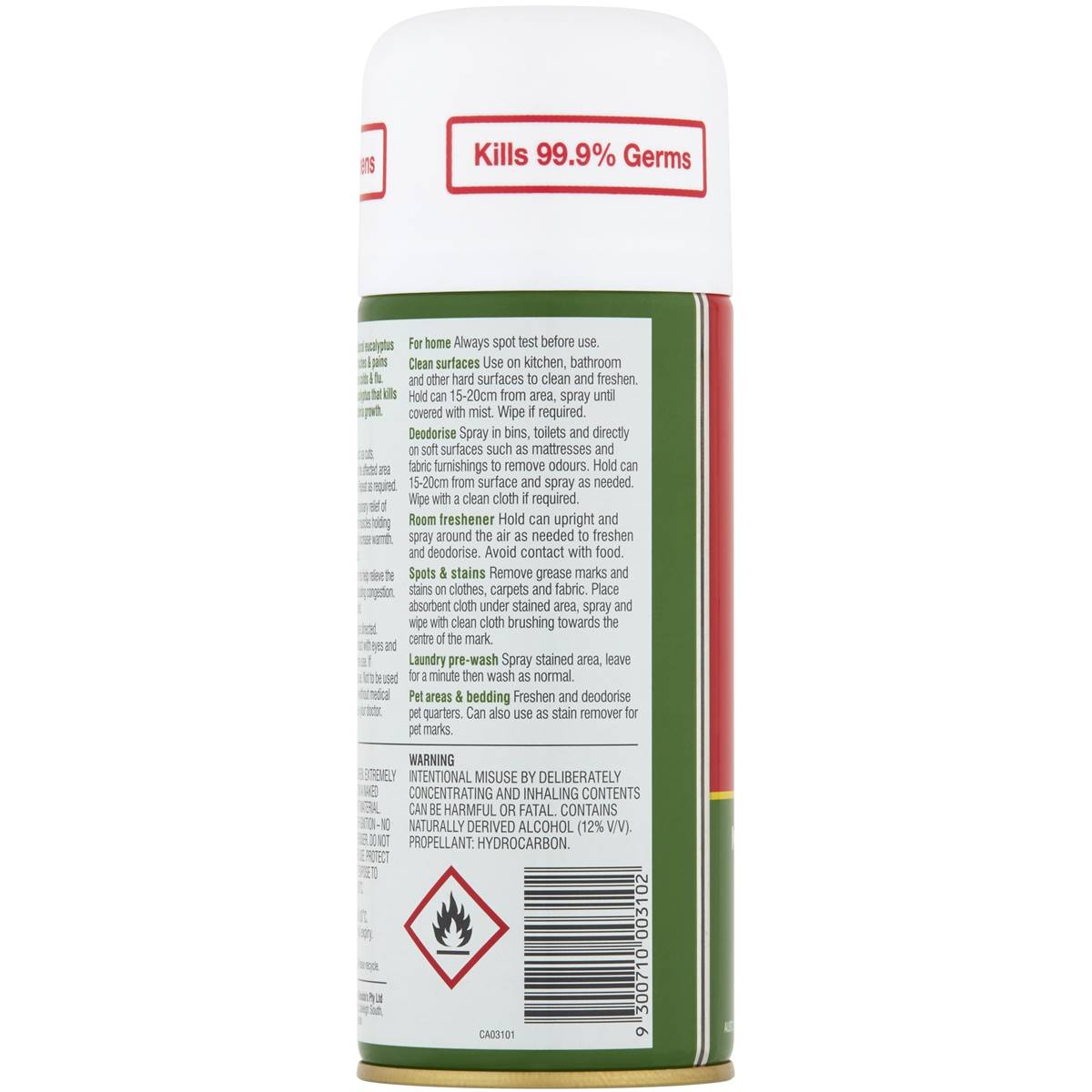 Bosistos Eucalyptus Oil Aerosol Spray 200g Woolworths