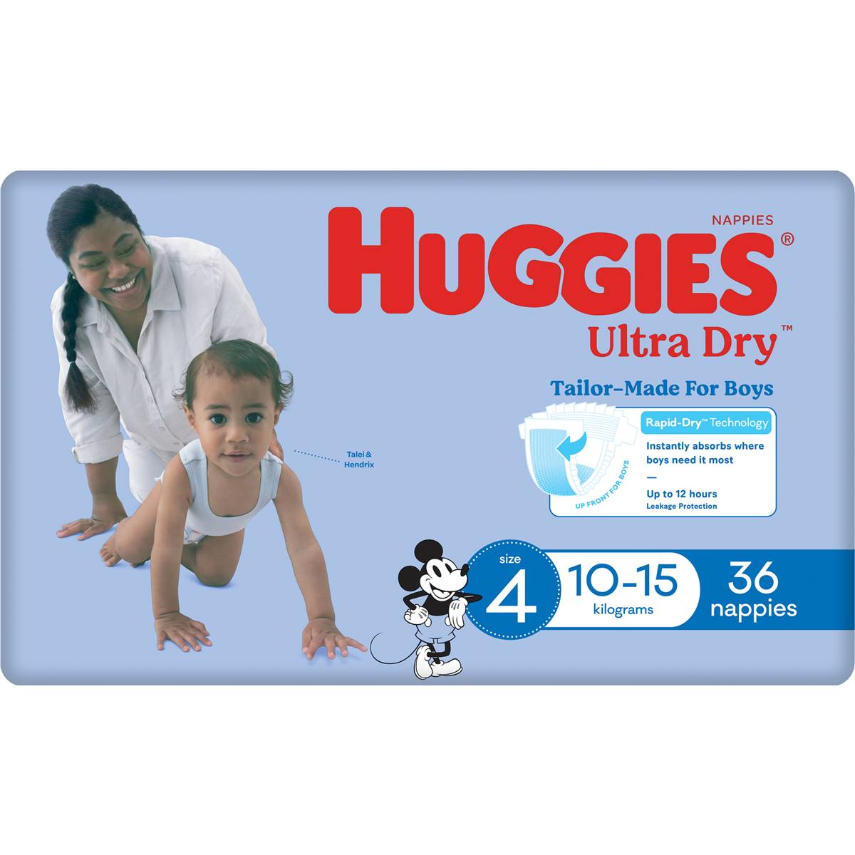 Huggies Ultra Dry Nappies Toddler 10-15kg Boy 36pk bulk | Woolworths