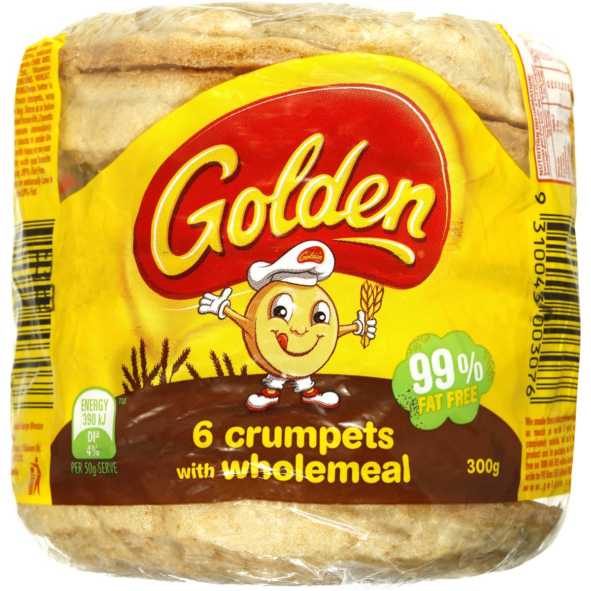 Golden Crumpets Round Wholemeal 6pk 300g Woolworths