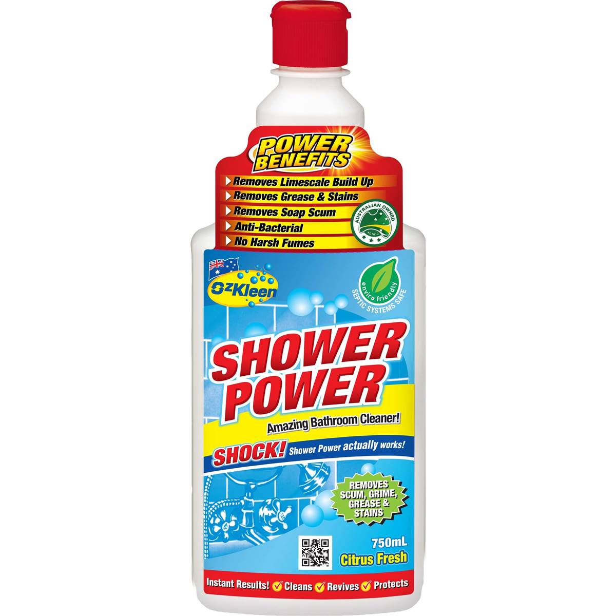 Ozkleen Shower Power Shower Cleaner Squeeze Pack 750ml Woolworths