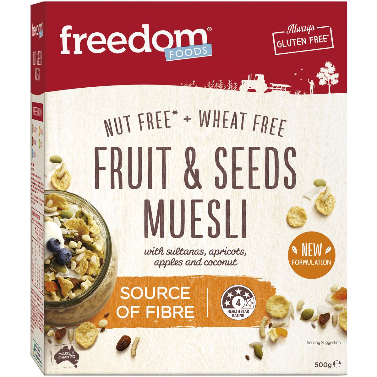 Freedom Foods Cereal Muesli Gluten And Wheat Free 500g Woolworths