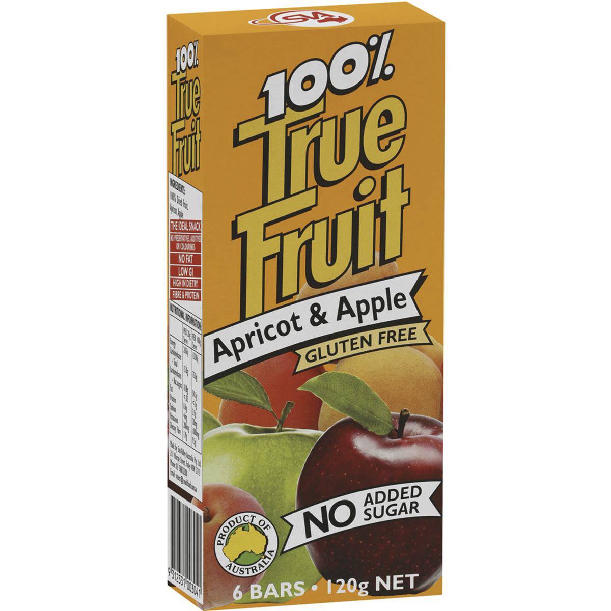 True Fruit Bars Apricot Apple Bar 6pk Woolworths