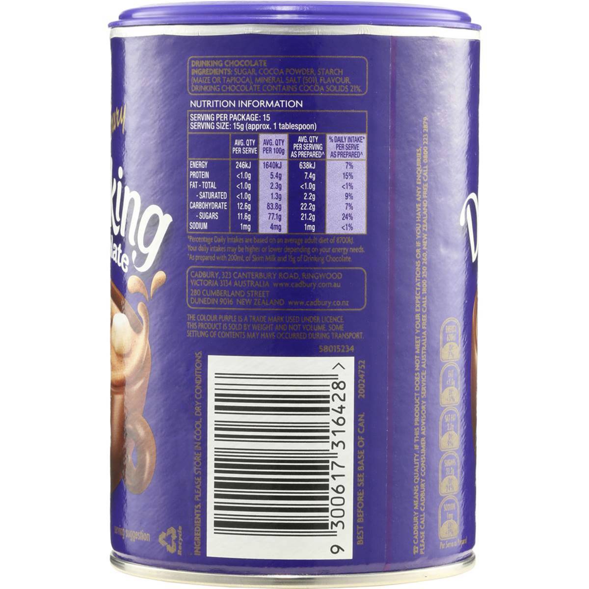 Cadbury Drinking Chocolate 225g Woolworths