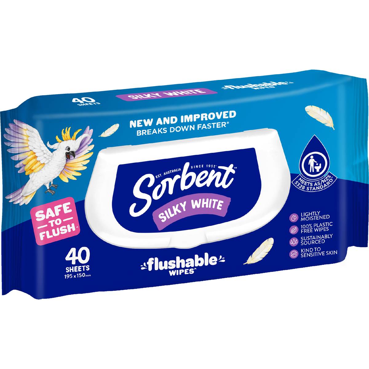 Sorbent Flushable Wipes Clean & Fresh Refill 40pk Woolworths