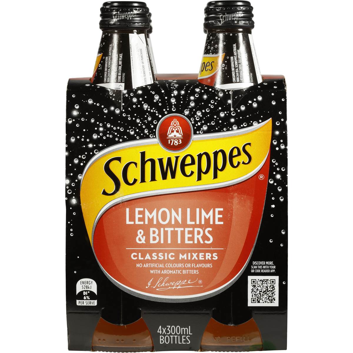 Schweppes Lemon Lime Bitters 4x300ml Woolworths
