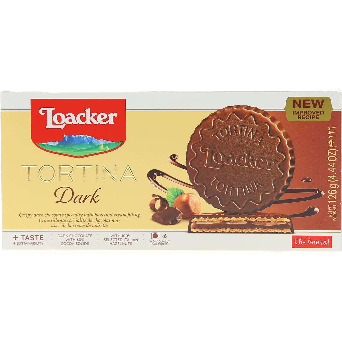 Loacker Wafers Dark Chocolate Tortina 125g Woolworths