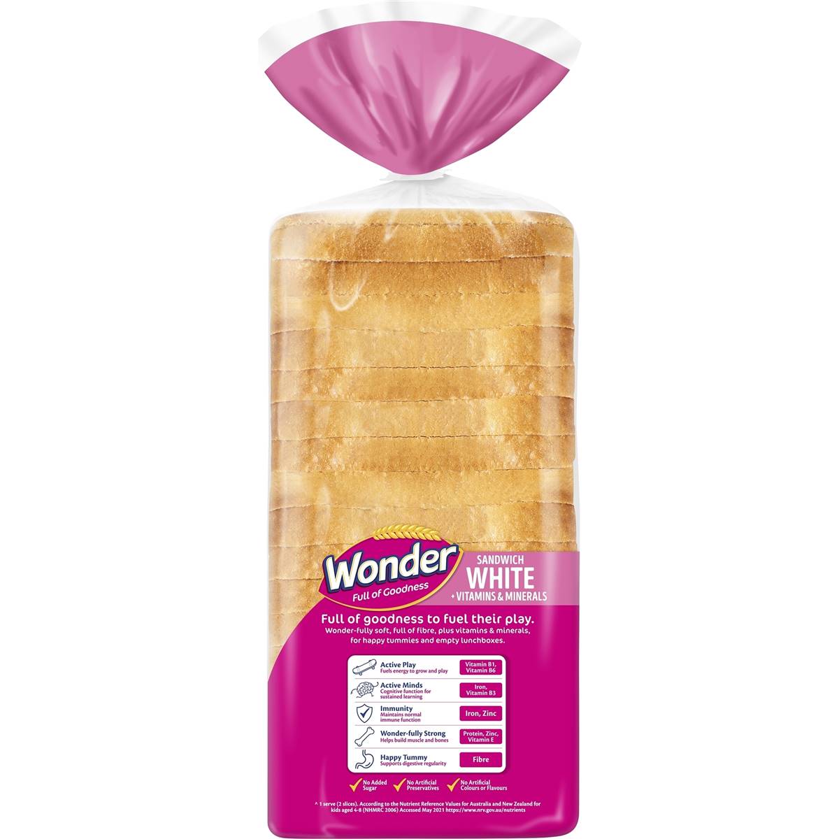 Wonder White Bread Vitamins & Minerals Sandwich 700g Woolworths