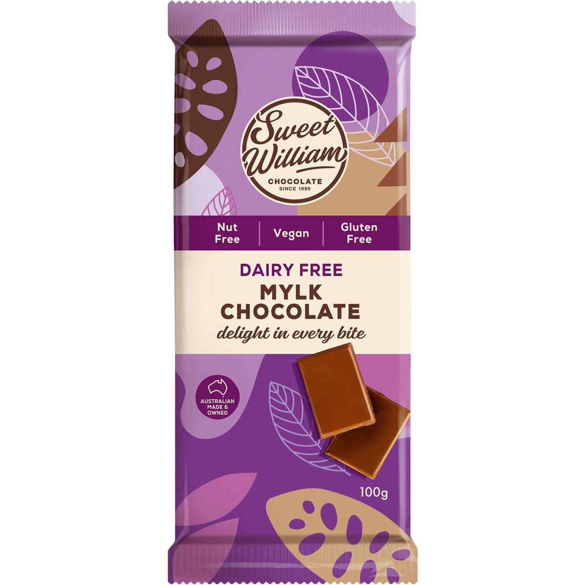 Sweet William Original Chocolate Dairy Free 100g Woolworths