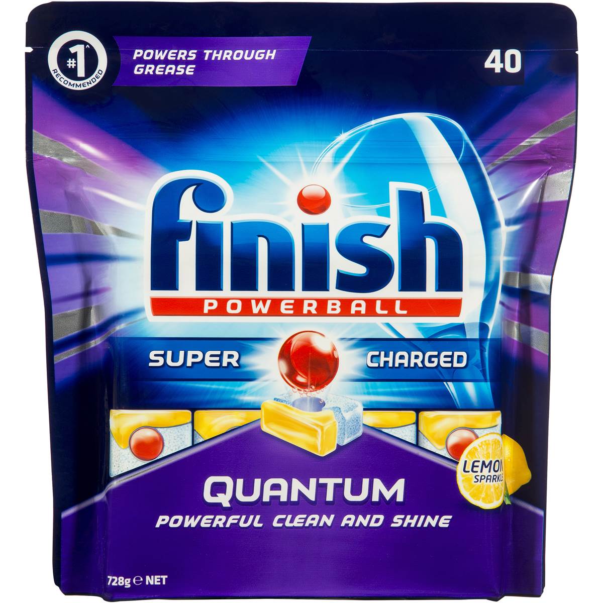 Finish Powerball Quantum Max Dishwashing Tablets Lemon Sparkle 40pk ...