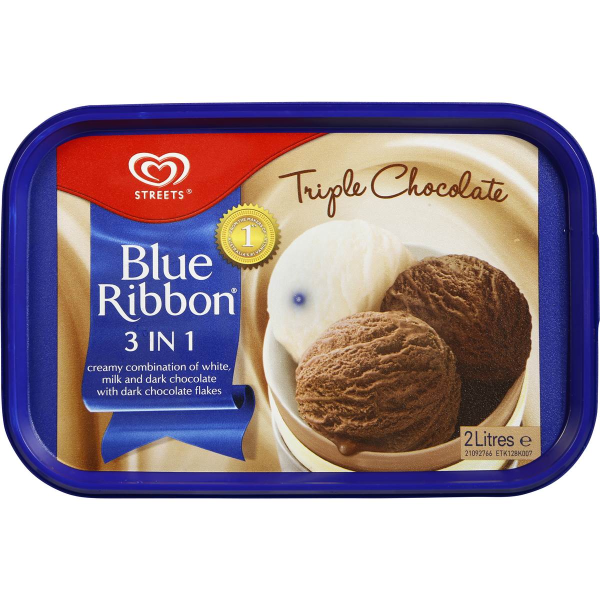 Streets Blue Ribbon 3 In 1 Triple Chocolate 2l tub Woolworths