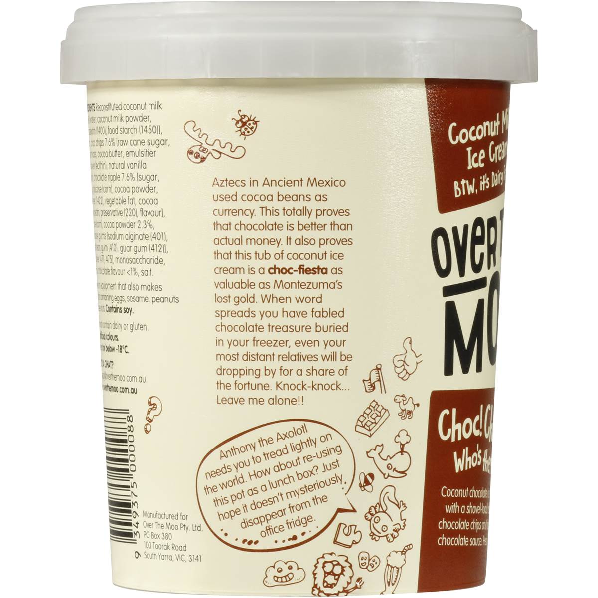 Over The Moo Dairy Free Ice Cream Choc! Choc! Who's There? 500ml tub