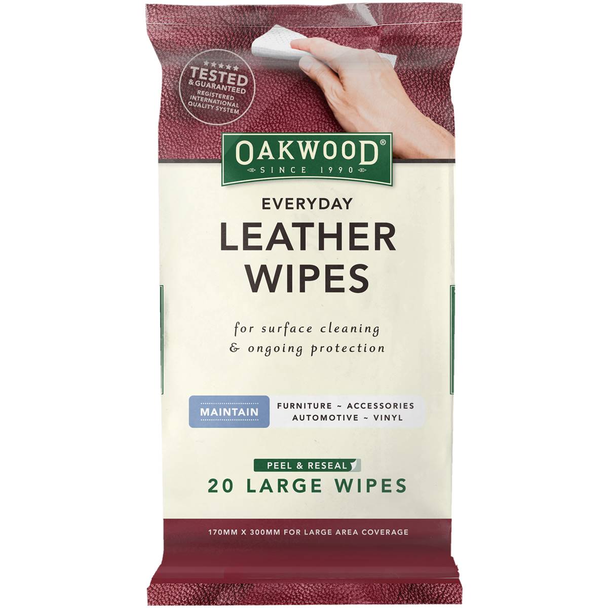 Oakwood Leather Polish Conditioner Wipes 20pk Woolworths