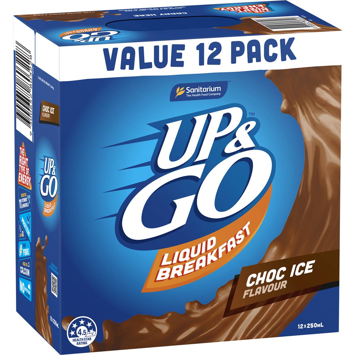 Sanitarium Upandgo Choc Ice Liquid Breakfast Fridge Pack 12x250ml