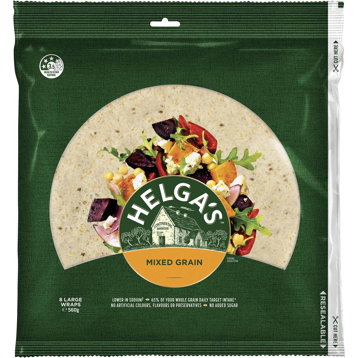 Helga's Wraps Mixed Grain 560g 8pk Woolworths