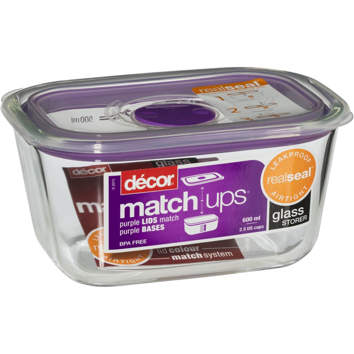 Decor Matchups Glass Storer Oblong 600ml Woolworths