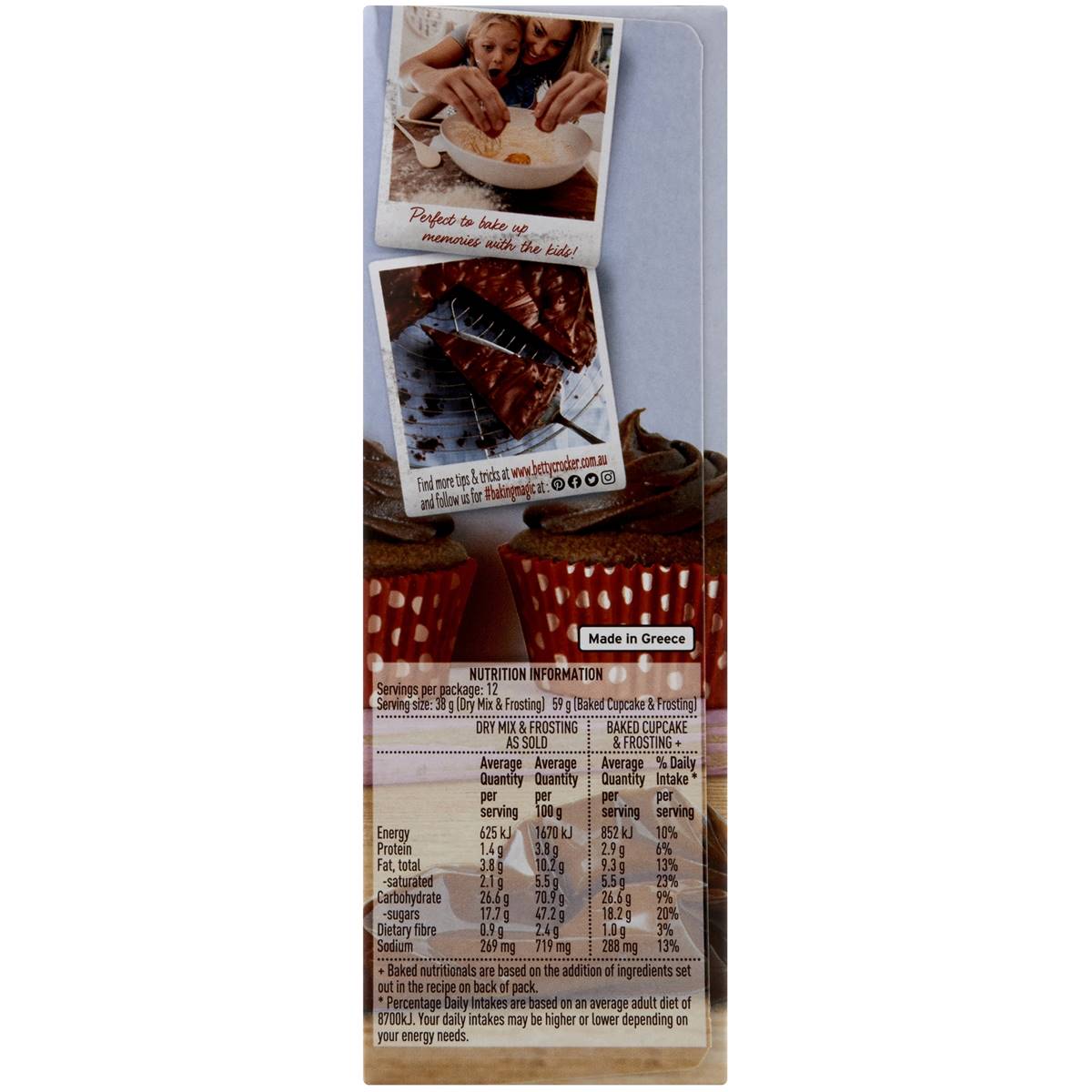 Betty Crocker Chocolate Cupcake Mix 450g Woolworths