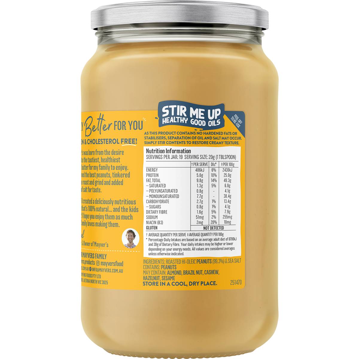 Mayver's Smooth Peanut Butter 375g Woolworths