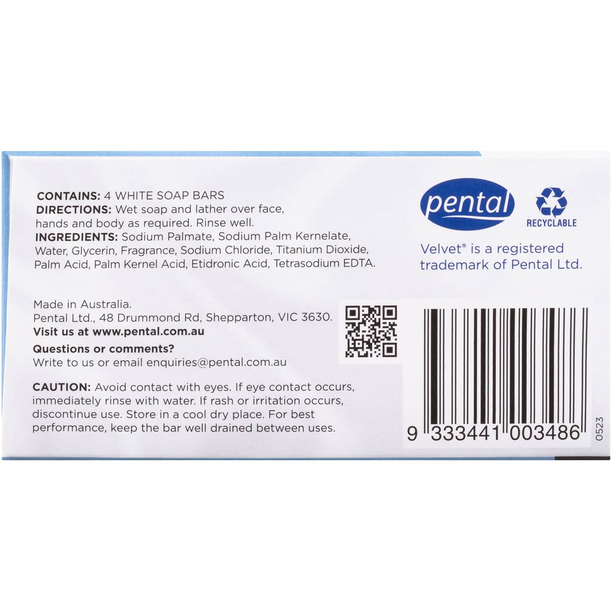 Velvet Bar Soap Pure 4pk 400g Woolworths