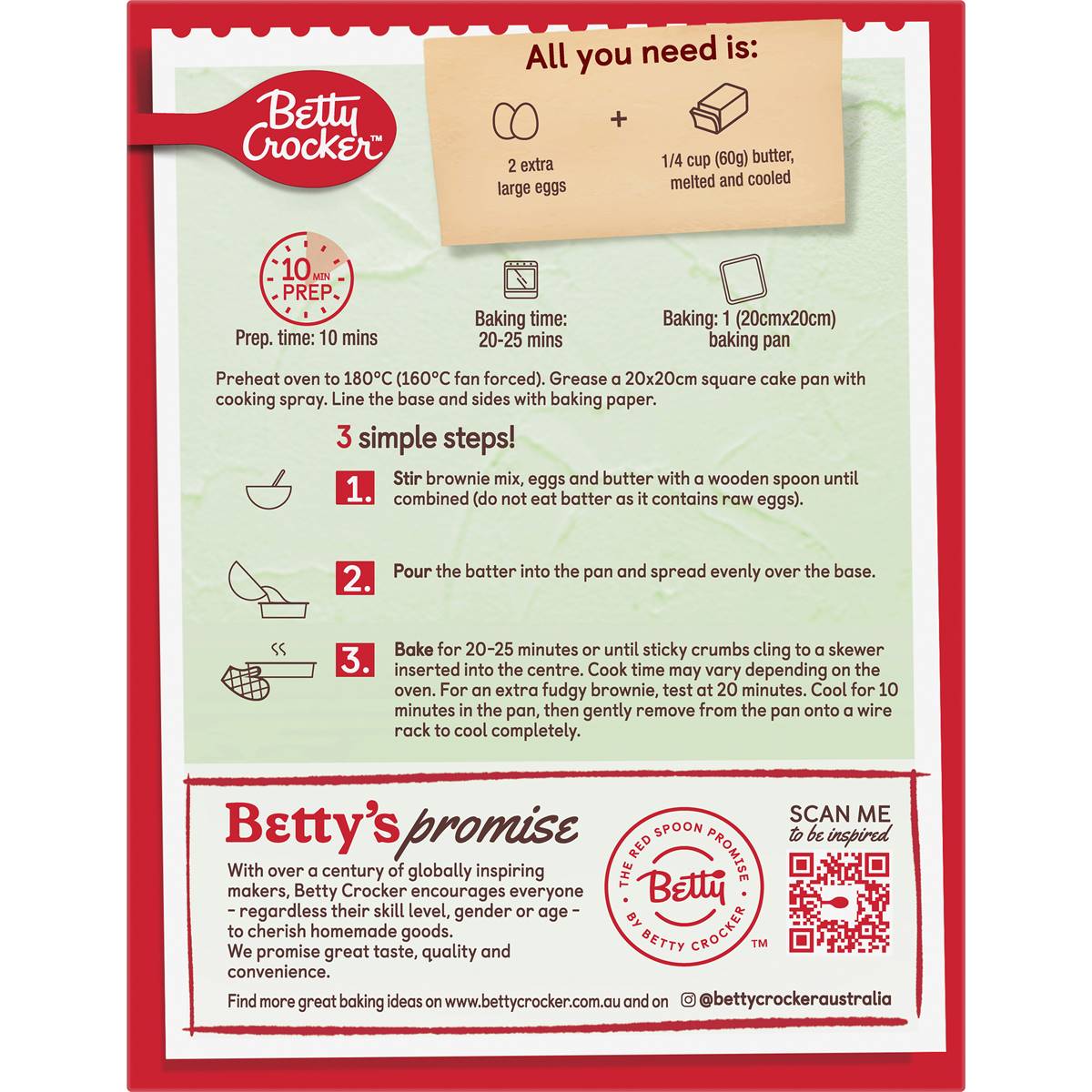 Betty Crocker Gluten Free Chocolate Fudge Brownie Mix 450g Woolworths