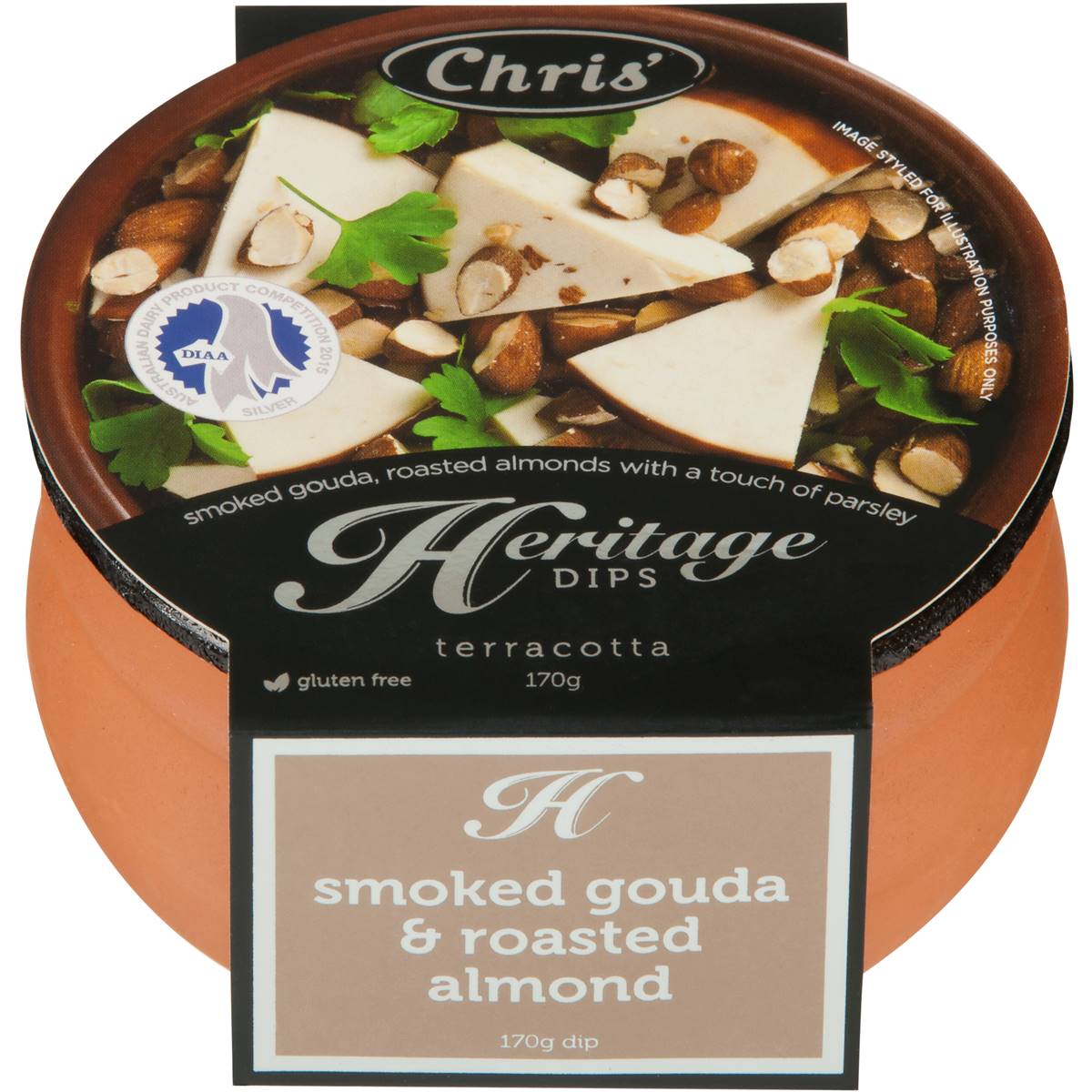 Chris' Heritage Dips Smoked Gouda & Roasted Almond 170g Woolworths
