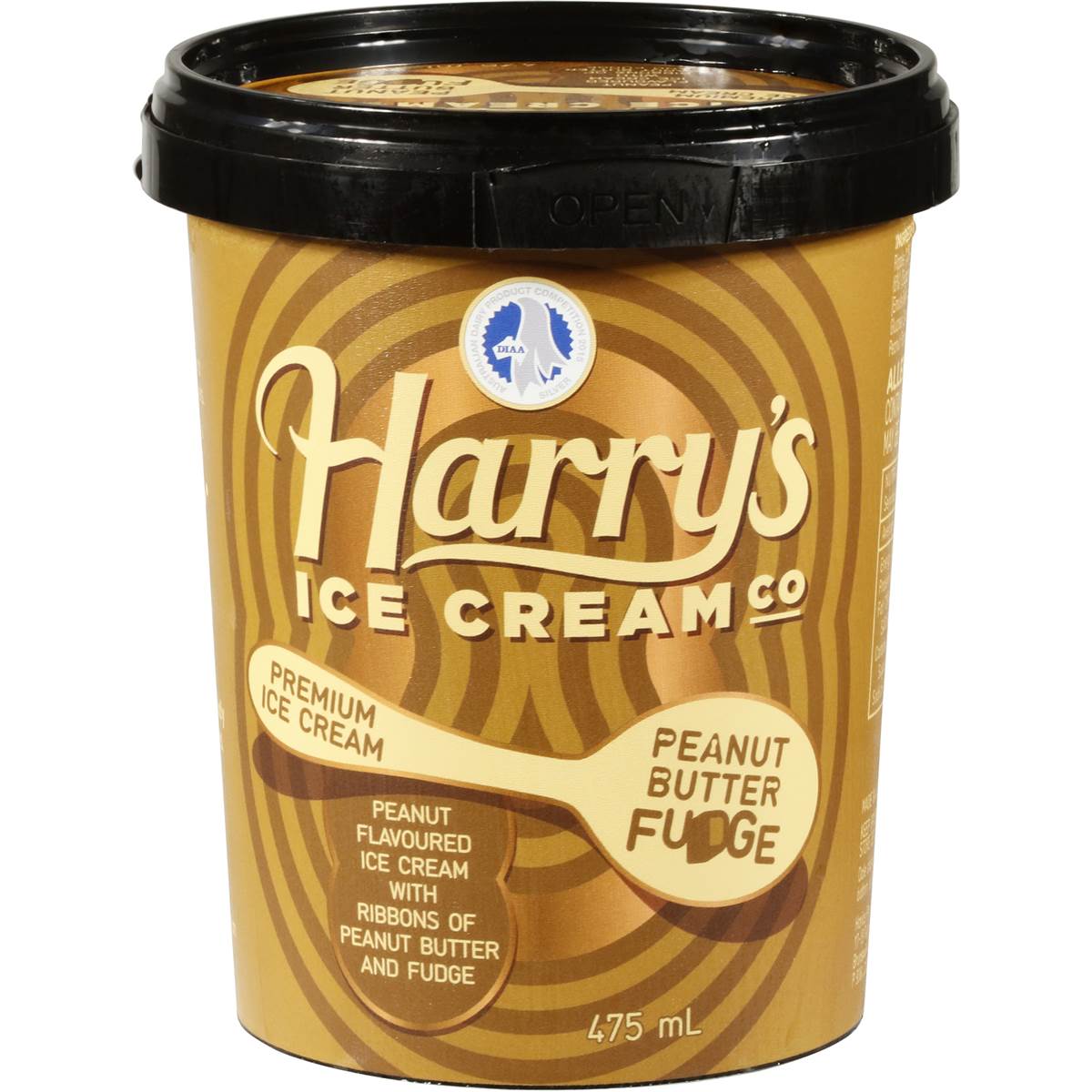 Harry's Ice Cream Peanut Butter Fudge 475ml tub | Woolworths